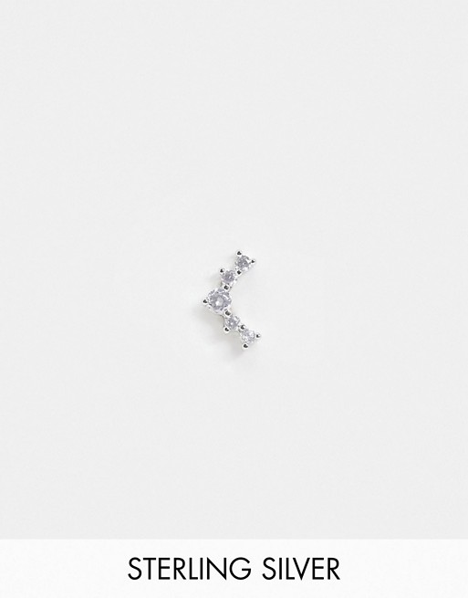 Kingsley Ryan 6mm single piercing crystal climber earring in silver