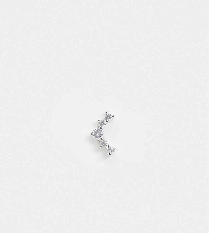Kingsley Ryan 6mm labret single earring crystal climber-Silver