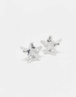 Kingsley Ryan Kingsley Ryan 8mm gem set star stud earrings in sterling silver