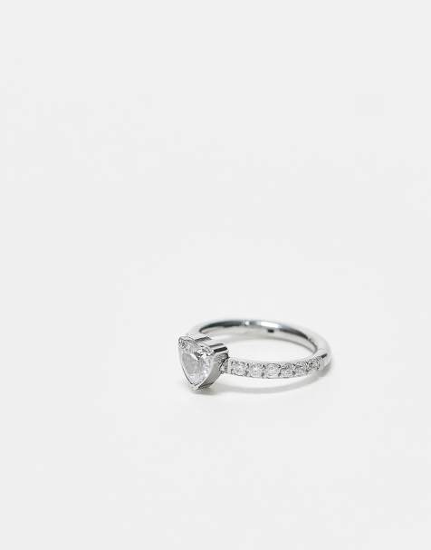 Kingsley Ryan 8mm gemset crystal heart clicker in silver - view 1