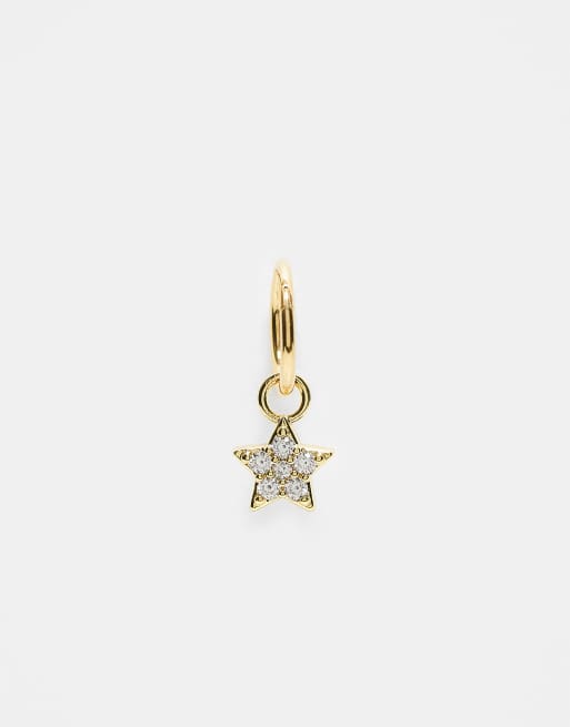 Kingsley Ryan 8mm gemset star clicker earring in gold plated