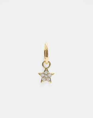 Kingsley Ryan Kingsley Ryan 8mm gemset star clicker in gold plated