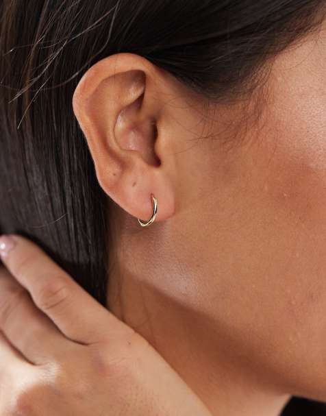 Kingsley Ryan 8mm gold plated hoop earrings - view 1