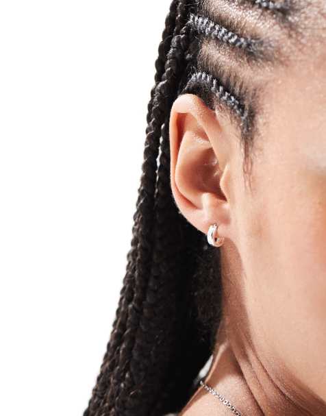 Kingsley Ryan 8mm rounded hoop earrings in sterling silver - view 1