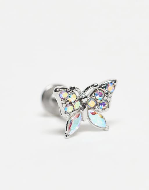 Kingsley Ryan AB gem set butterfly labret piercing, 3 of 3