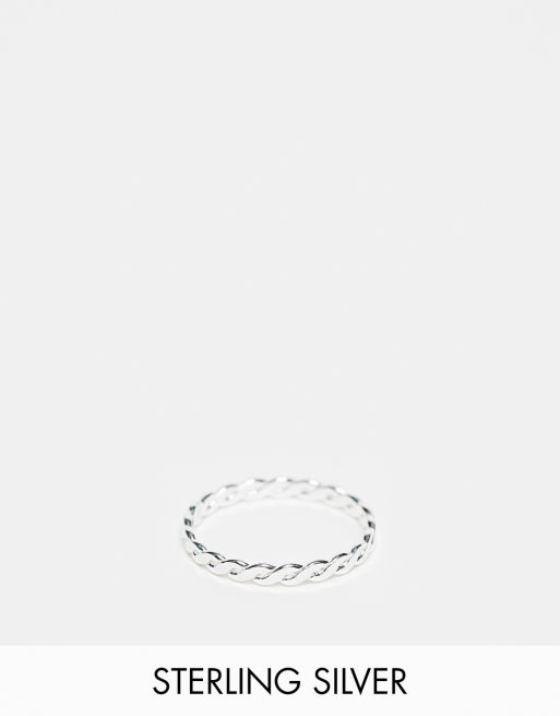 Kingsley Ryan - Anello a fascia in argento sterling con design attorcigliato