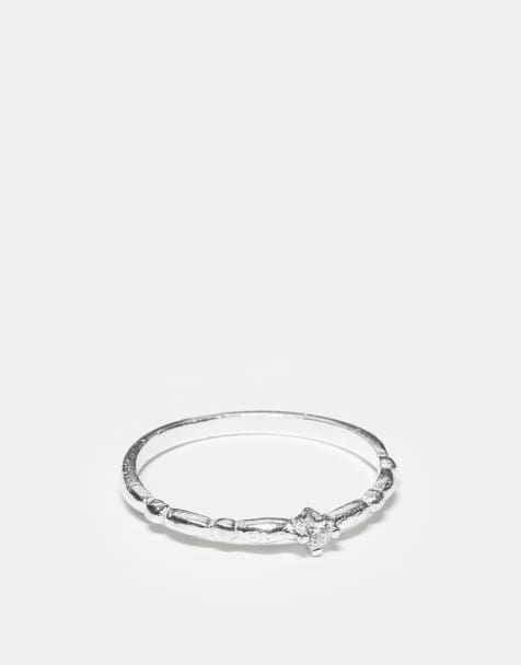 Kingsley Ryan - Anello a fascia in argento sterling con zirconia cubica - view 1