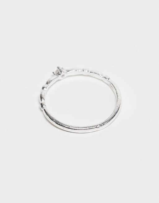Kingsley Ryan - Anello a fascia in argento sterling con zirconia cubica, 2 di 3