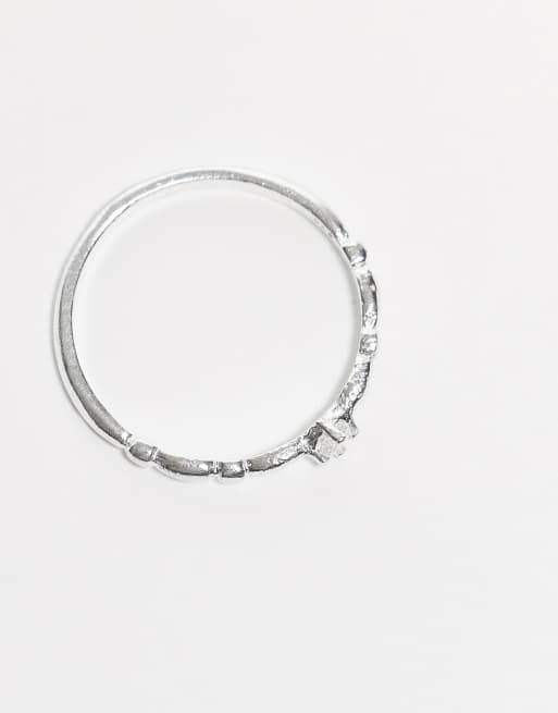 Kingsley Ryan - Anello a fascia in argento sterling con zirconia cubica, 3 di 3