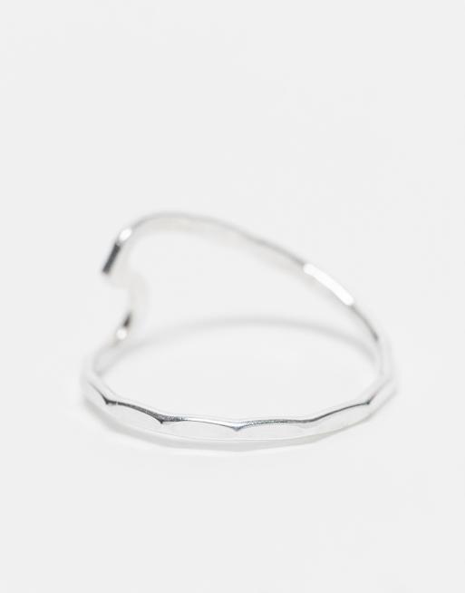 Kingsley Ryan - Anello a fascia ondulato in argento sterling martellato, 2 di 3