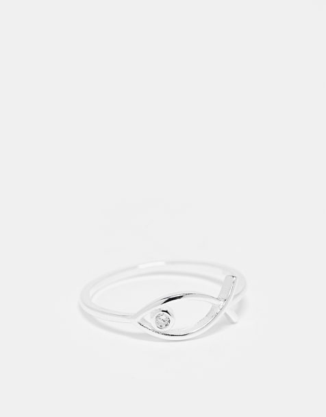 Kingsley Ryan - Anello a forma di pesce in argento sterling con pietra incastonata - view 1