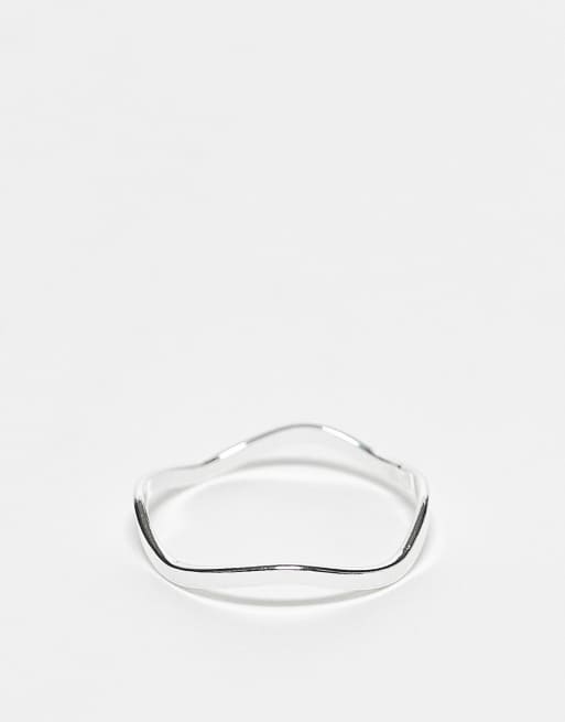 Kingsley Ryan - Anello curvo in argento sterling