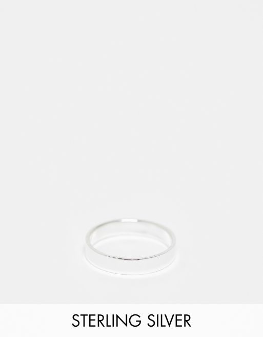 Kingsley Ryan - Anello in argento sterling a fascia da 4 mm