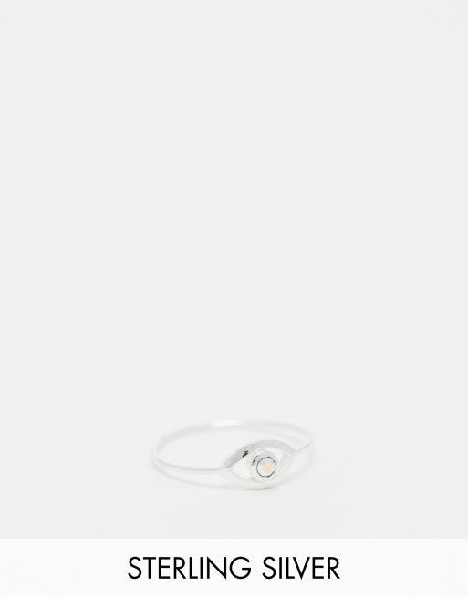 Kingsley Ryan - Anello in argento sterling con cristallo a forma di occhio 