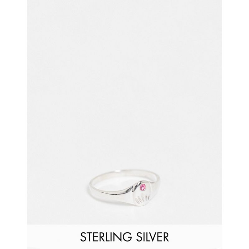 Kingsley Ryan - Anello in argento sterling con cristallo rosa per i nati nel mese di ottobre