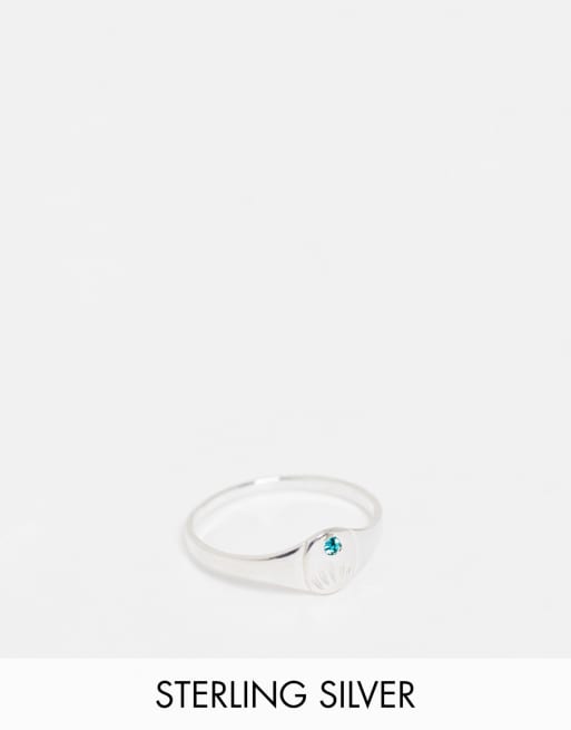 Kingsley Ryan - Anello in argento sterling con cristallo zircone blu per i nati nel mese di dicembre