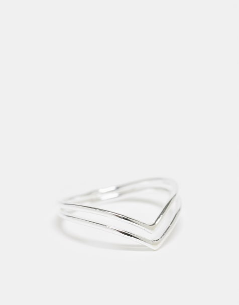 Kingsley Ryan - Anello in argento sterling con fascia doppia a V - view 1