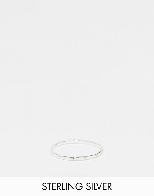 Kingsley Ryan - Anello in argento sterling effetto martellato