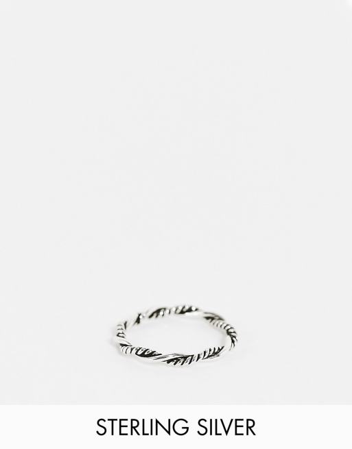 Kingsley Ryan - Anello intrecciato in corda in argento sterling