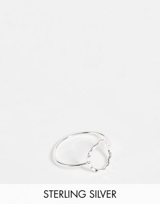 Bague Argent Massif Martelé Ajouré - Taille 52 - Occasion, Anneau Cercle Style Bohème