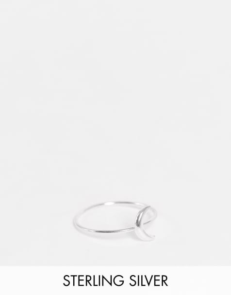 Kingsley Ryan - Bague fine avec croissant de lune - Argent massif - view 1