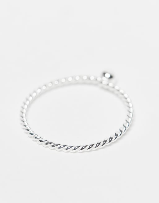 Kingsley Ryan - Bague torsadée avec boule en argent massif, 3 de 3