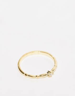 Kingsley Ryan Band Ring With Cubic Zirconia In Gold
