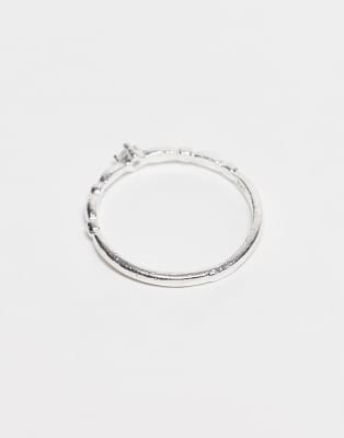Kingsley Ryan Band Ring With Cubic Zirconia In Silver