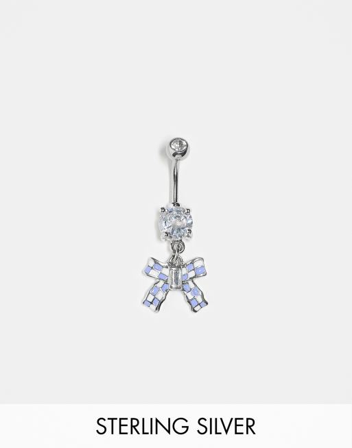 Kingsley Ryan – Bauchschmuck aus Sterlingsilber mit Anhänger in Schleifenoptik