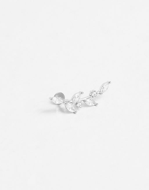 Kingsley Ryan - Bijou d'oreille unique à motif fleur en argent massif, 4 de 4