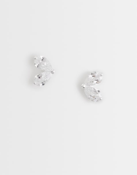 Kingsley Ryan – Blütenblattförmige Ohrstecker aus Sterlingsilber mit Schmucksteinbesatz - view 1