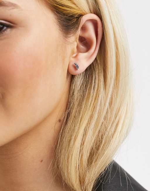 Kingsley Ryan - Boucle d'oreille individuelle style piercing 6 mm avec feuille - Argenté