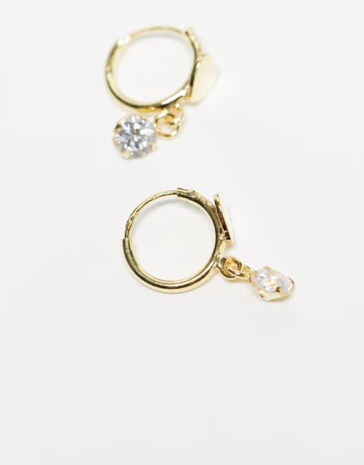Kingsley Ryan - Boucles d'oreilles à motif cœur en plaqué or et zircon cubique, 3 de 3
