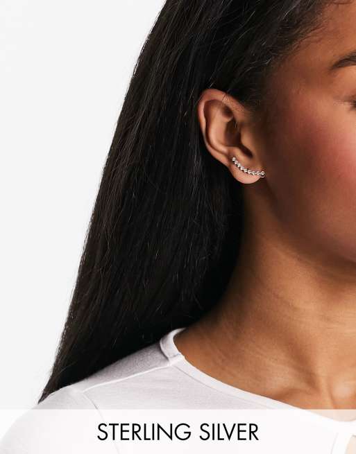 Kingsley Ryan - Boucles d'oreilles arrondies en argent massif serties de pierres