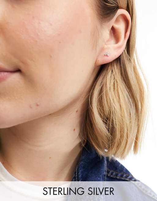 Kingsley Ryan - Boucles d'oreilles avec 3 pierres - Argenté
