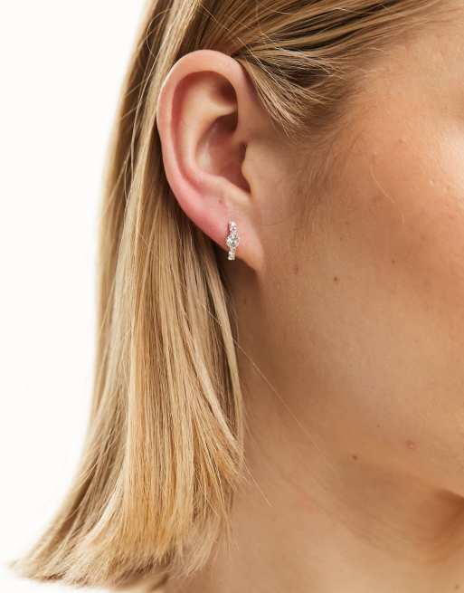Boucles D'Oreilles Demi-Créoles En Argent Massif - Occasion - Style Intemporel