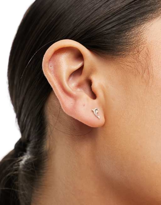 Boucles D'oreilles Dauphin En Argent Massif Et Or 10 Carats - Neuf Sans Emballage - Bijou Précieux