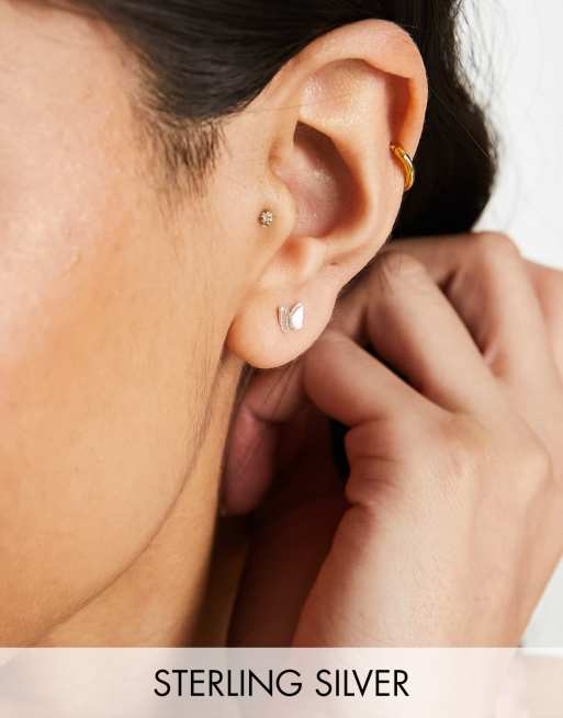 Kingsley Ryan - Boucles d'oreilles en argent massif avec papillons en 3D