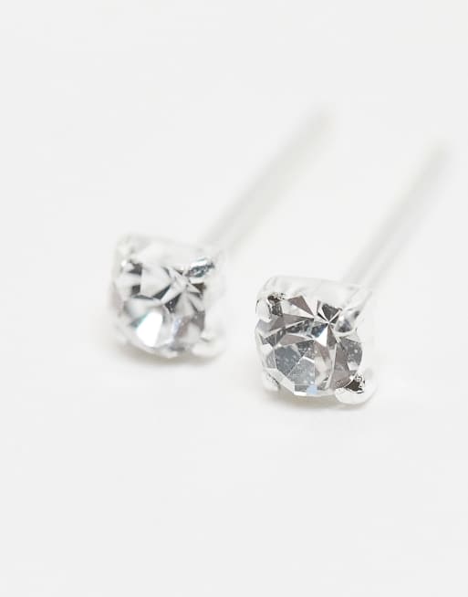 Kingsley Ryan - Boucles d'oreilles en argent massif avec pierre ronde 3 mm, 2 de 3