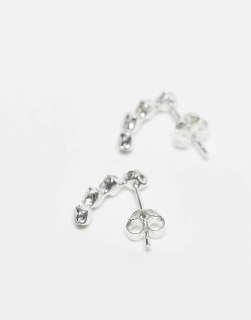 Kingsley Ryan - Boucles d'oreilles en argent massif avec trois zircons cubiques, 3 de 3