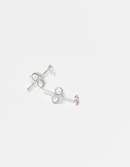 Kingsley Ryan - Boucles d'oreilles en argent sterling avec deux zircons cubiques roses, 3 de 3