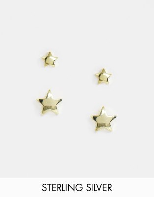 Massif Plaqué Lot En 2 Or De RyanBoucles Kingsley D'oreilles Argent Étoiles dCxtosQhrB