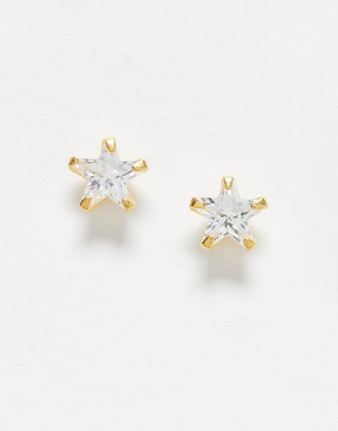 Kingsley Ryan - Boucles d'oreilles étoiles ornées de zircons cubiques en plaqué or - view 1