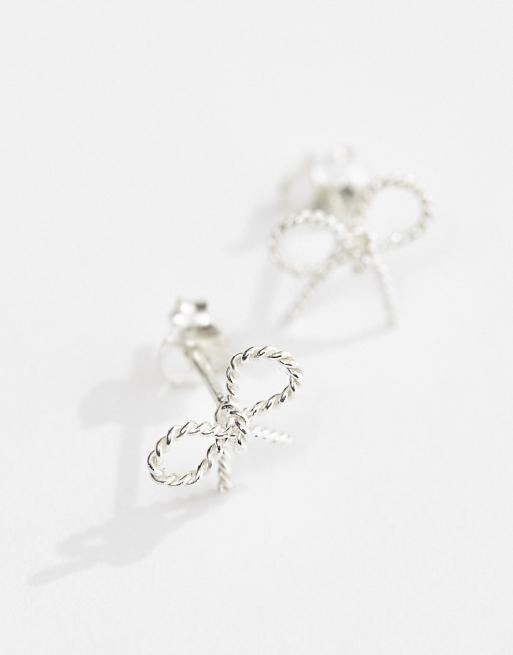 Kingsley Ryan - Boucles d'oreilles nœud style fil métallique en argent massif - Argent, 2 de 4