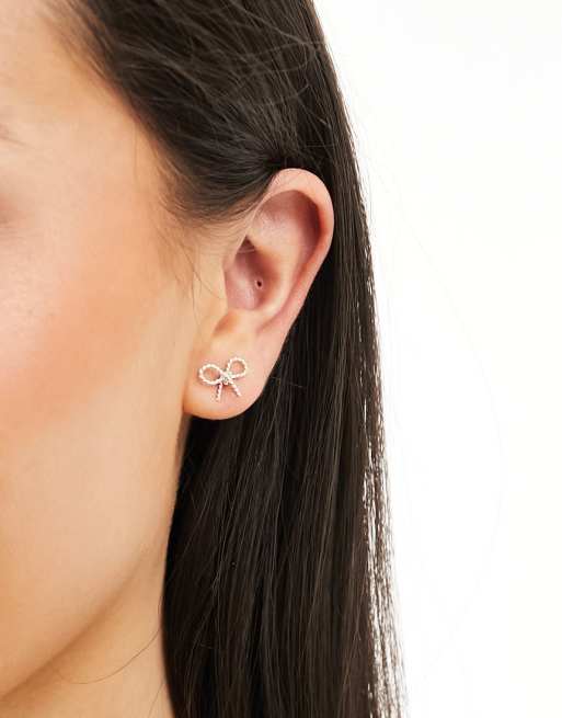 Kingsley Ryan - Boucles d'oreilles nœud style fil métallique en argent massif - Argent, 4 de 4
