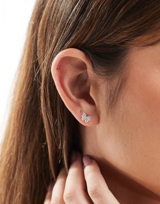 Kingsley Ryan - Boucles d'oreilles papillon en argent massif serties de pierres multicolores