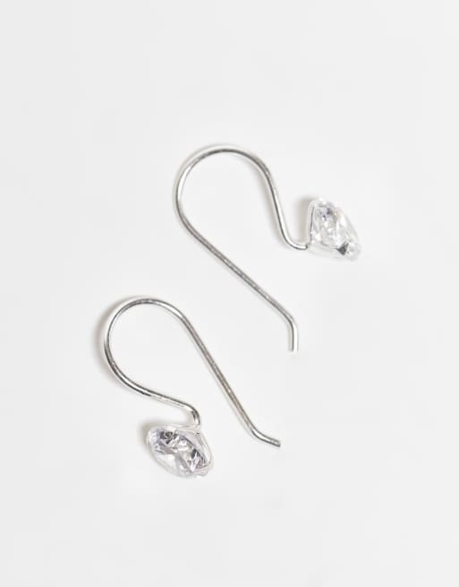 Kingsley Ryan - Boucles d'oreilles pendantes rondes en argent massif avec zircon cubique, 2 de 3