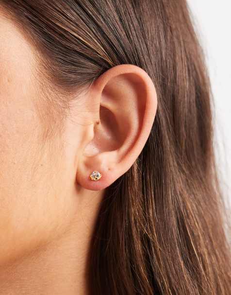 Kingsley Ryan - Boucles d'oreilles planète sertie en plaqué or - view 1