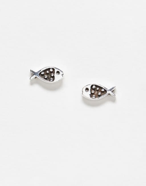 Kingsley Ryan - Boucles d'oreilles poisson en argent massif