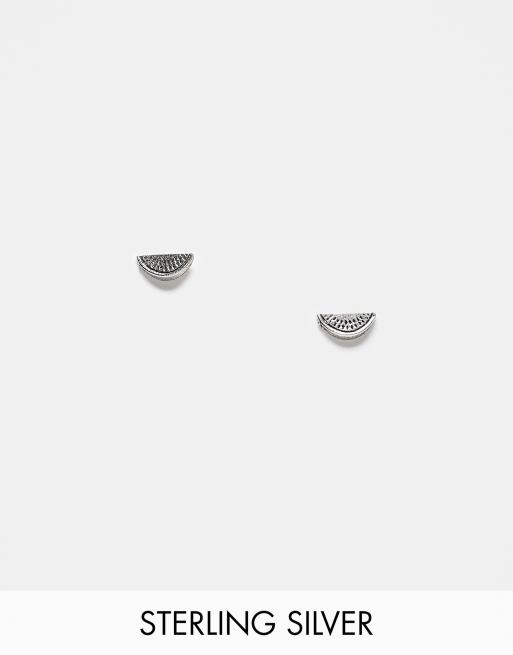Kingsley Ryan - Boucles d'oreilles style citron vert épais en argent massif
